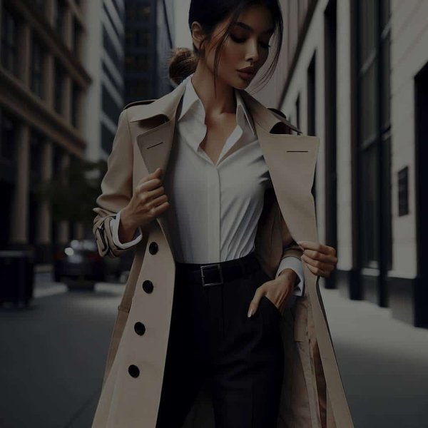 How Can You Style a Classic Beige Trench Coat for a Polished Business Look?